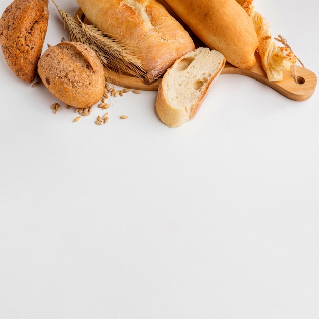 Different pastry with wheat grass