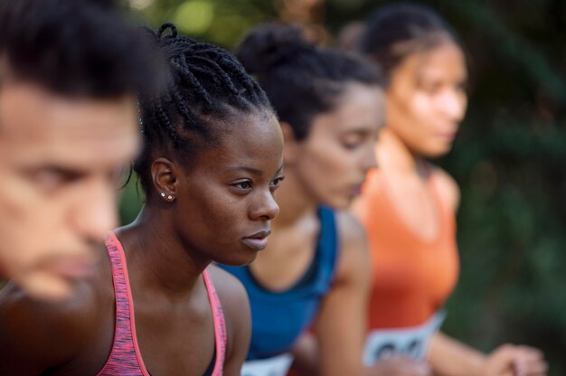 Different people participating in a cross country