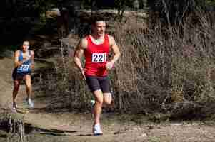 Free photo different people participating in a cross country