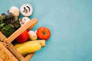 Free photo different vegetables in basket