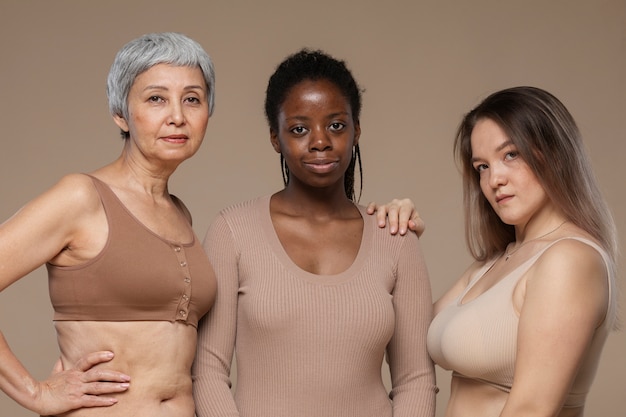 Free photo different women standing together