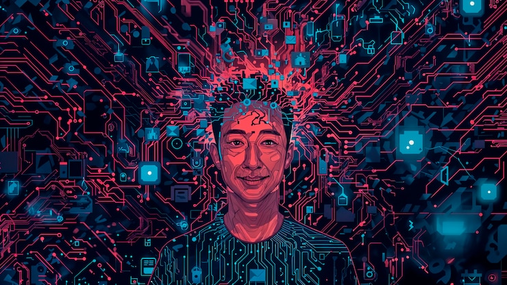 Free Photo digital art of ai technology background