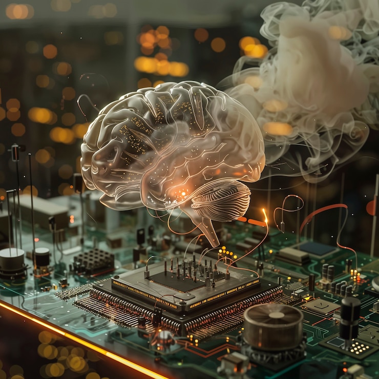 Free Photo digital art of ai technology background