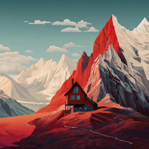 Digital art beautiful mountains