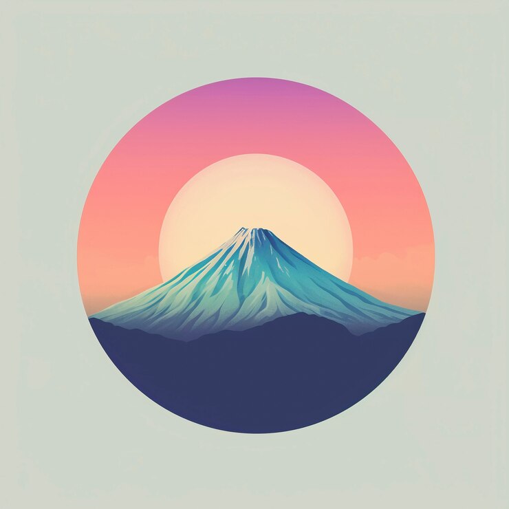 Free Photo digital art beautiful mountains