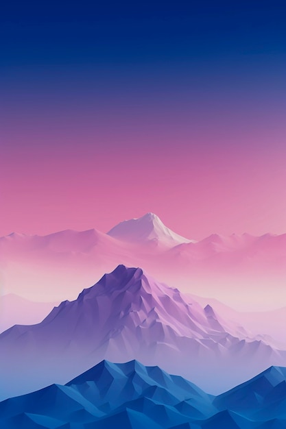 Free photo digital art beautiful mountains