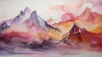 Free photo digital art beautiful mountains