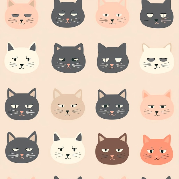 Free photo digital art cat pattern