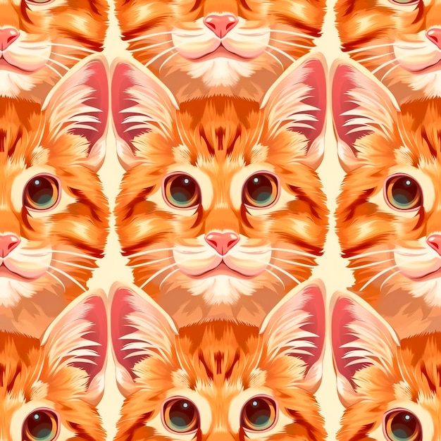 Free photo digital art cat pattern