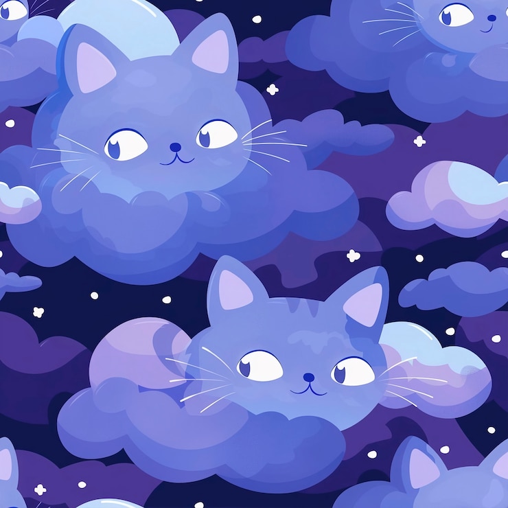 Free Photo digital art cat pattern