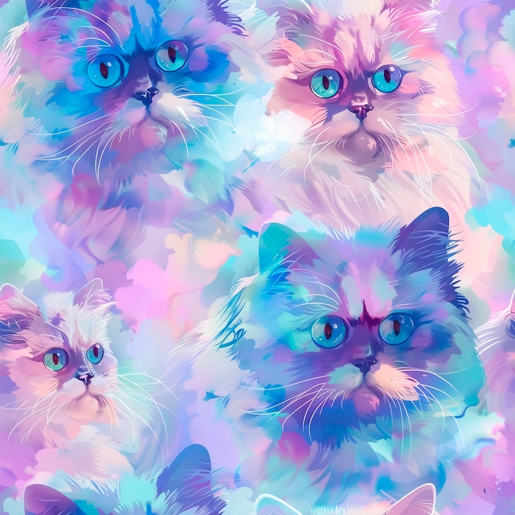 Free Photo digital art cat pattern