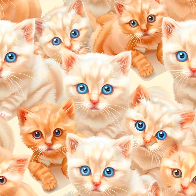 Free photo digital art cat pattern