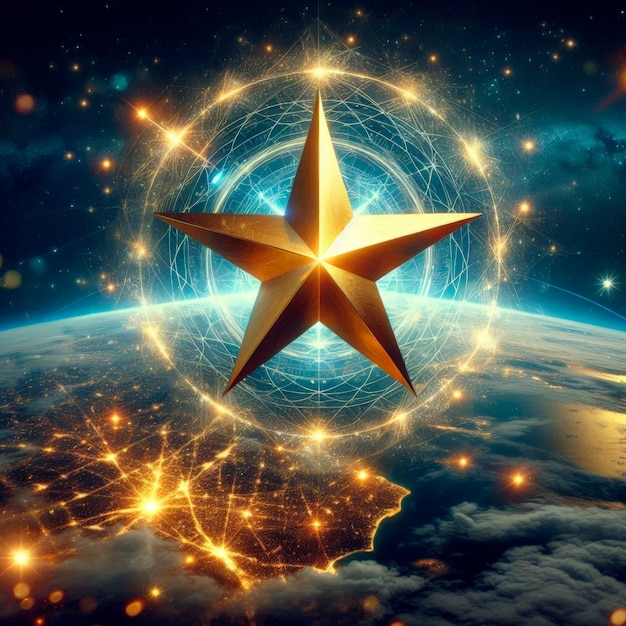 Free photo digital art cosmic star illustration