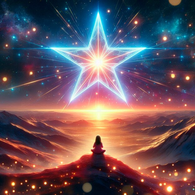 Free photo digital art cosmic star illustration