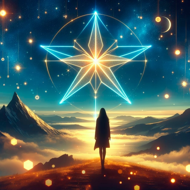 Free photo digital art cosmic star illustration