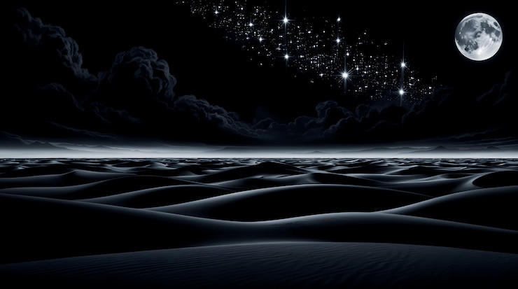 Free Photo digital art dark cosmic night sky