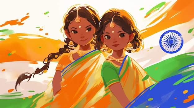 Free photo digital art depicting india independence day