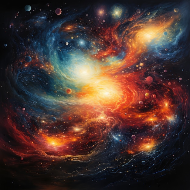 Бесплатное фото Галактика цифрового искусства