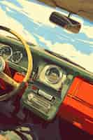 Free photo digital art illustration of vintage car radio