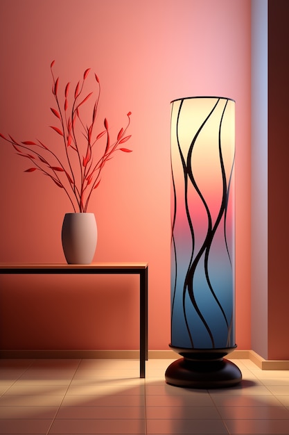 Free photo digital art interior lamp design