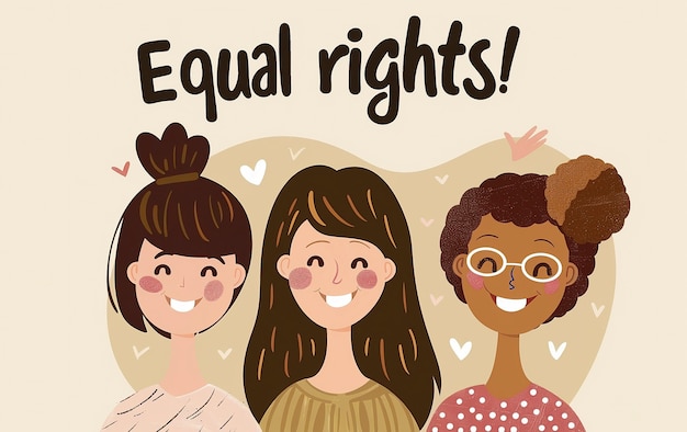 Цифровое искусство для празднования Международного женского дня и прав женщин