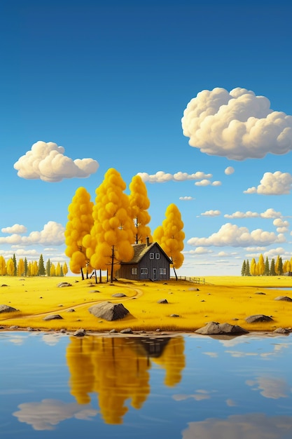 Digital art isolated house'