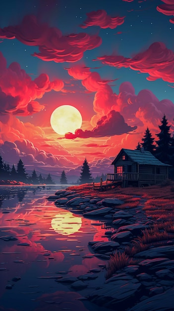 Digital art isolated house