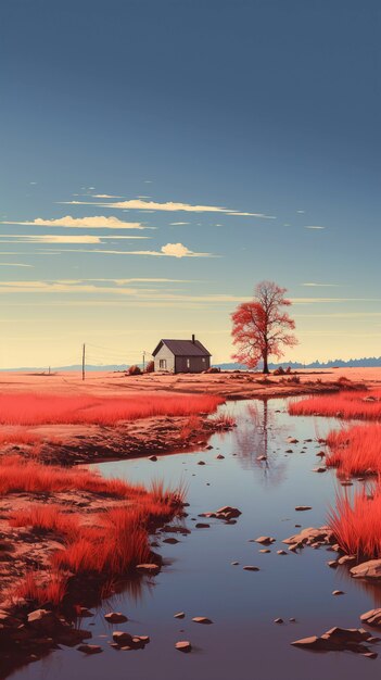 Digital art isolated house