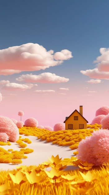 Digital art isolated house