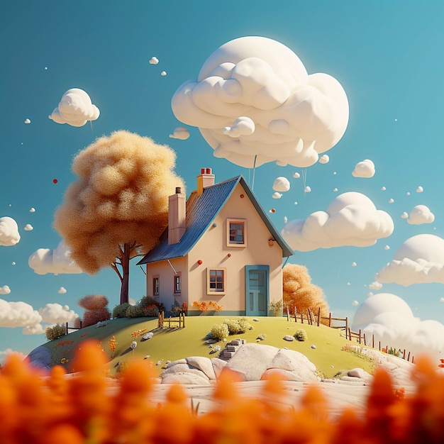 Free photo digital art isolated house