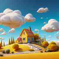 Free photo digital art isolated house