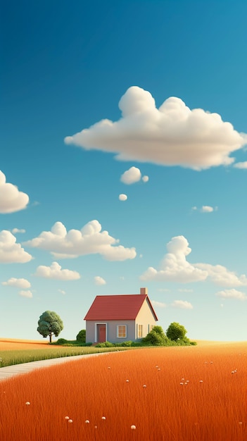 Digital art isolated house