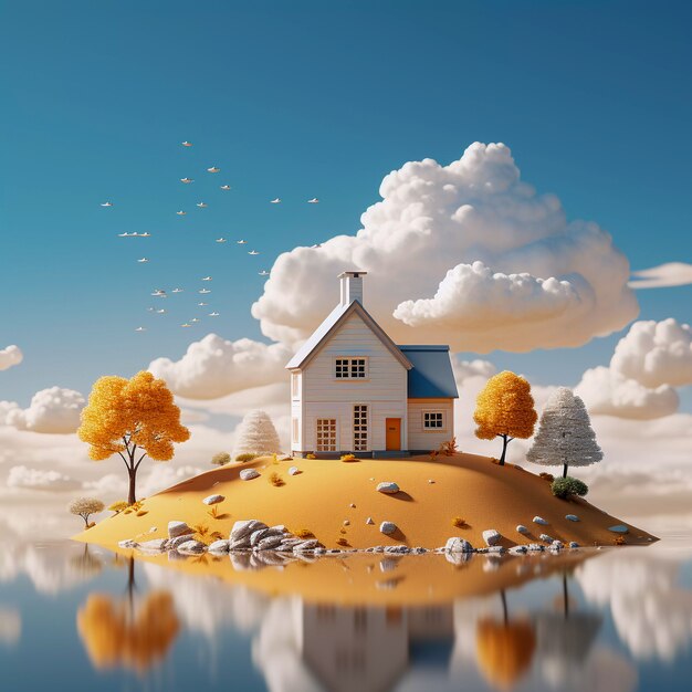 Digital art isolated house