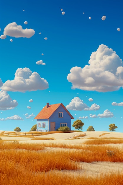 digital art isolated house