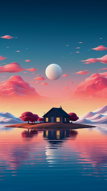 digital art isolated house