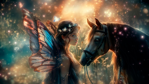 Free photo digital art of magical fairy