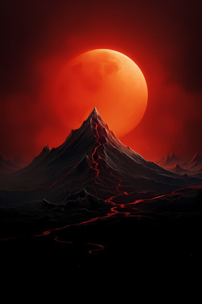 Digital art moon wallpaper