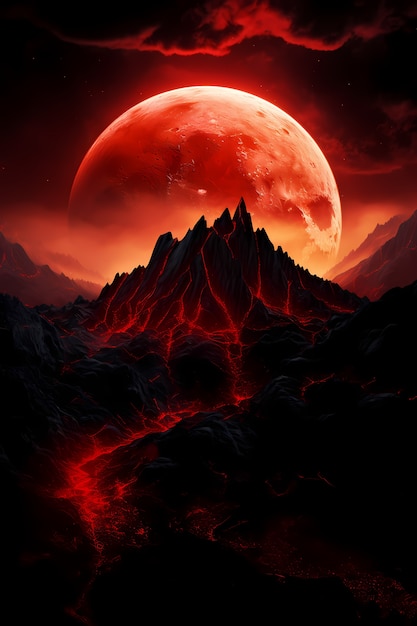 Free photo digital art moon wallpaper