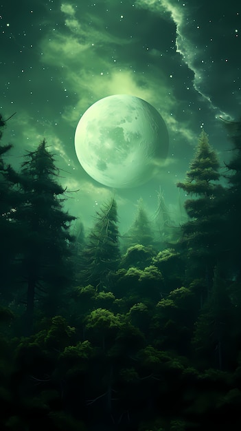 Digital art moon wallpaper