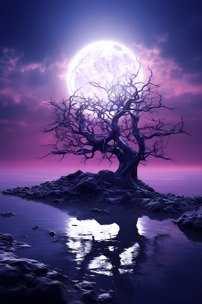 Free photo digital art moon wallpaper