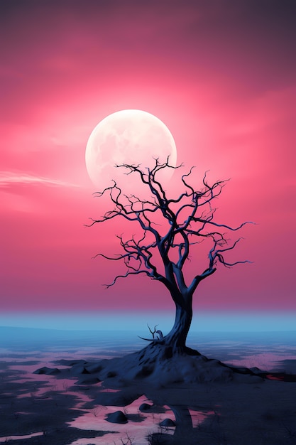 Free photo digital art moon wallpaper