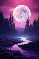 Free photo digital art moon wallpaper