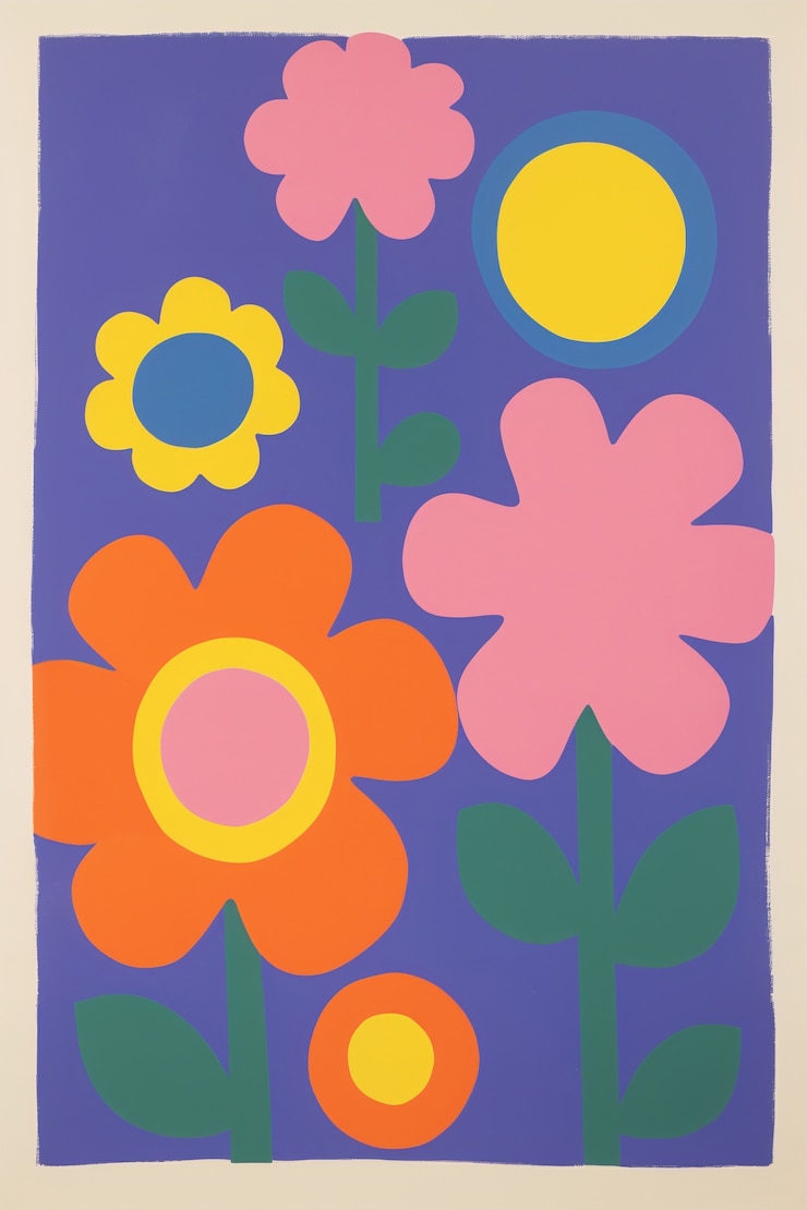 Free Photo digital art of organic floral shapes pattern