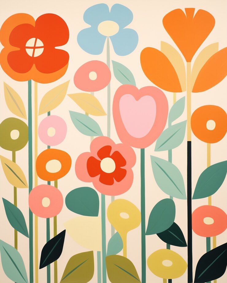 Free Photo digital art of organic floral shapes pattern