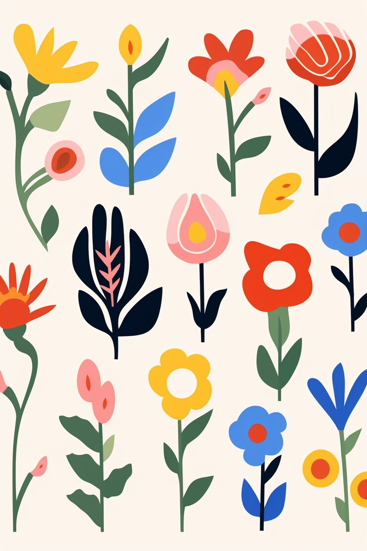 Free Photo digital art of organic floral shapes pattern