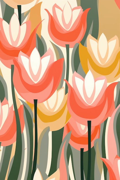 Free photo digital art of organic floral shapes pattern