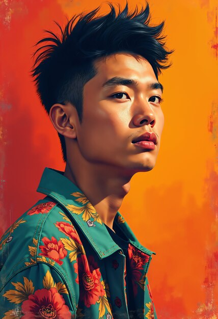 digital art portrait of asian man