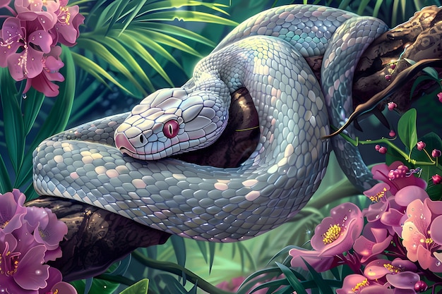Free photo digital art snake illustration