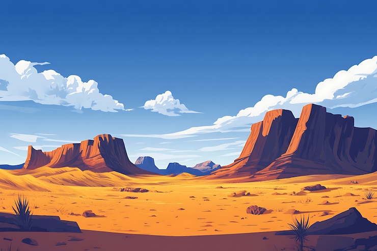 Free Photo digital art southwest landscape