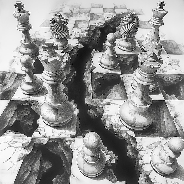 Foto gratuita digital art style abstract chess pieces